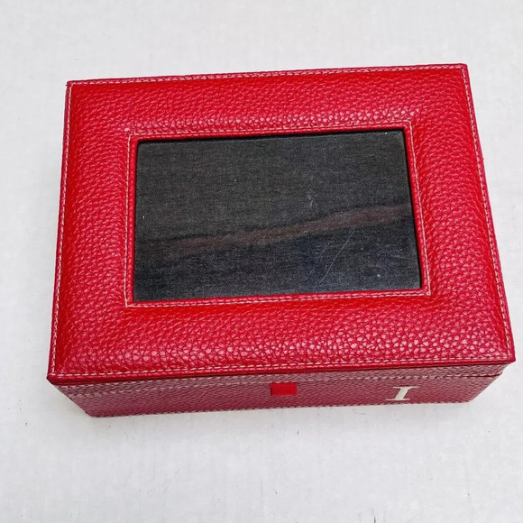 Gift Box Red Faux Leather Classic Collection Jewelry Organizer Trinket Photo - Picture 3 of 6